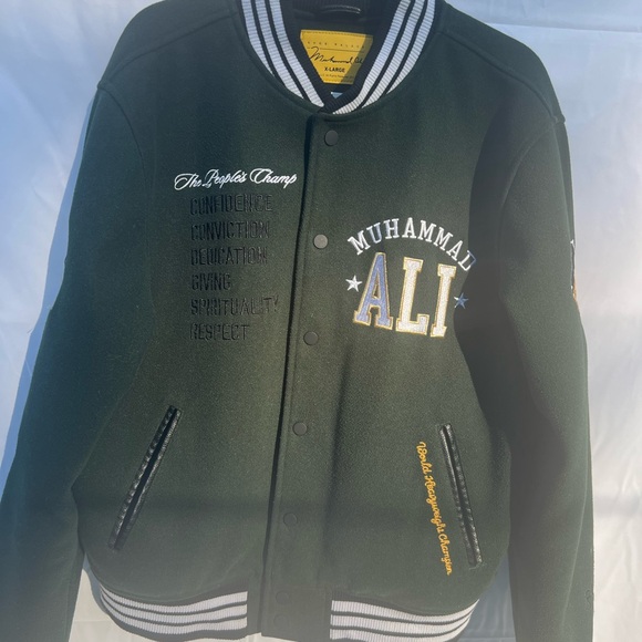 Muhammad Ali Men’s Varsity Jacket - Green - Picture 1 of 9